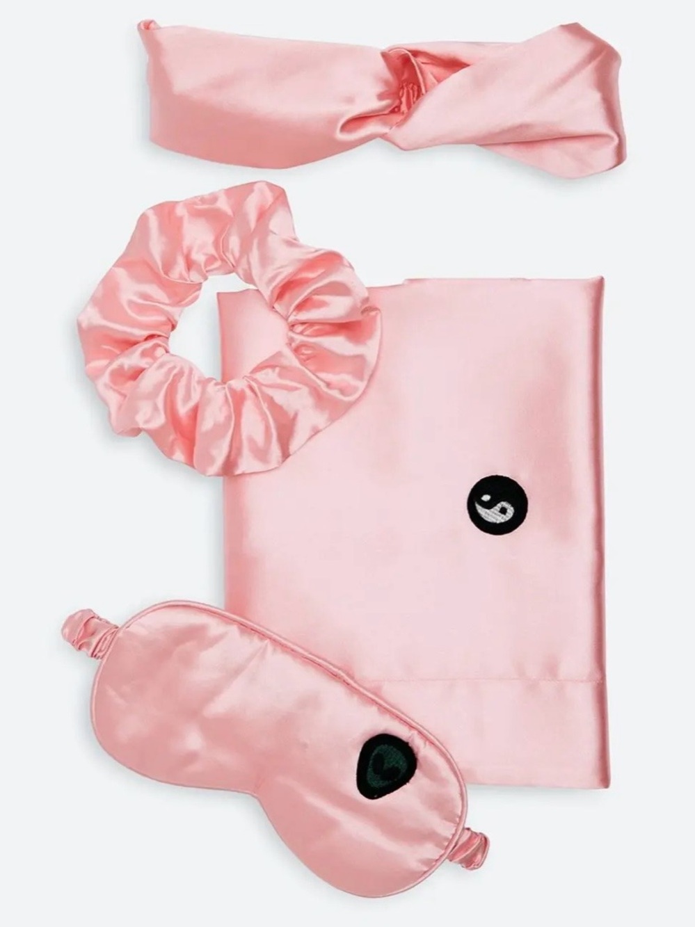TRULY Pink Satin Hair & Sleep Accessory Set for Kids